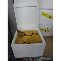 Case of gold foil wrapped chocolates