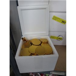 Case of gold foil wrapped chocolates