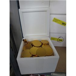 Case of gold foil wrapped chocolates
