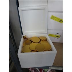 Case of gold foil wrapped chocolates
