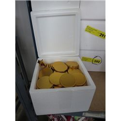Case of gold foil wrapped chocolates