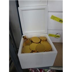 Case of gold foil wrapped chocolates