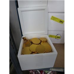Case of gold foil wrapped chocolates