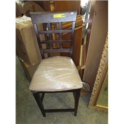 Wood chair with microfiber upholstered seat