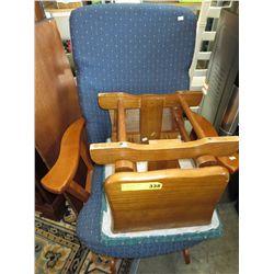 Glider rocker with gliding stool