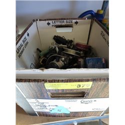 Box of fishing reels and line