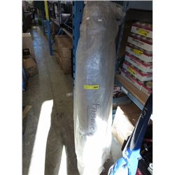 Large roll of blue and white stretch fabric
