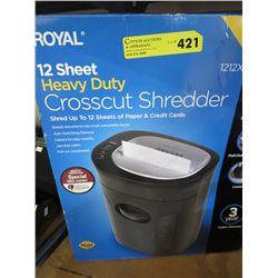 Royal Crosscut shredder 12 sheet