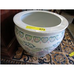 Large glazed planter pot 14" T x 15" dia.