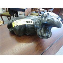 Carved stone hippopotamus