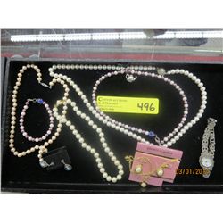 Costume Pearl jewelry and Marcasite watch