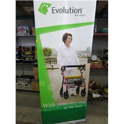 Portable roll up advertising sign