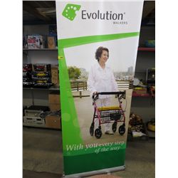 Portable roll up advertising sign