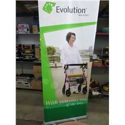 Portable roll up advertising sign