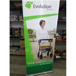 Portable roll up advertising sign