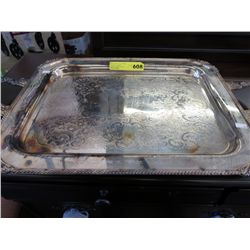 Heavy silver plate tray 20" x 15"