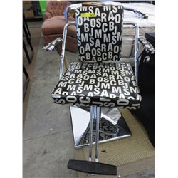 Chrome & vinyl hair dresser's style chair