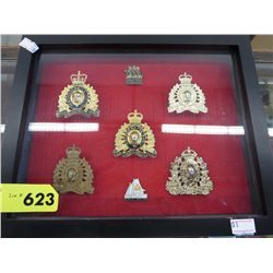 Shadow box framed RCMP medallions