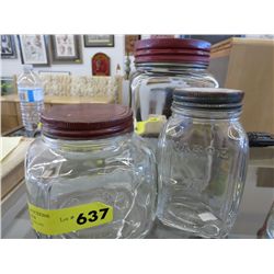 3 vintage jars