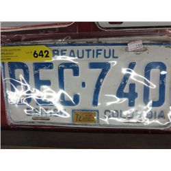 1972 BC license plates