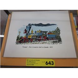 12 Silk screen railway prints 8" x 10"