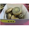 Image 1 : Box of  7 vintage solid brass door knobs