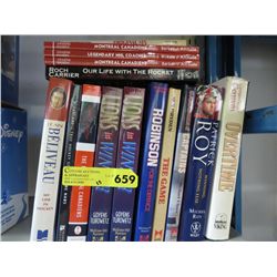 15 hardcover & paper back books on hockey