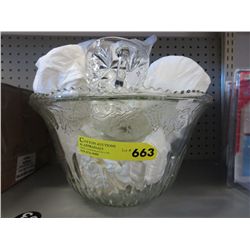 Pressed glass punchbowl