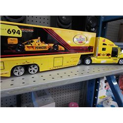 Scale model Pennzoil car hauler