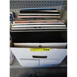 Box of vintage record albums