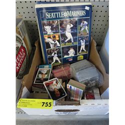 Box of sports trading cards