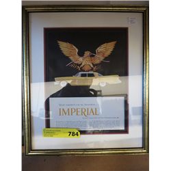 1950s car advertisement, framed
