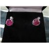 Image 1 : Ruby & diamond stud earrings in .925 silver