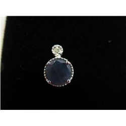 2 carat sapphire & diamond earrings, silver