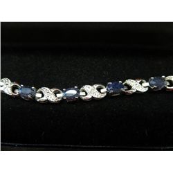 6 carat sapphire & diamond tennis bracelet