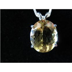 4.60 carat golden beryl necklace.