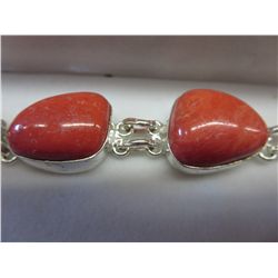 Reddish/orange jasper tennis bracelet