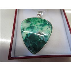 Dendrite opal sterling silver necklace.