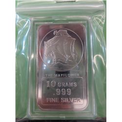 .999 silver "Mayflower" art bar. Tax exempt