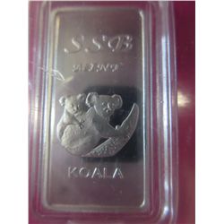 Australian Mint certified & numbered Koala bar