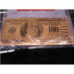 .999 gold foil American Ben Franklin bill