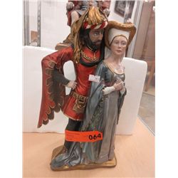 Plate back statue of a Lord and Maiden