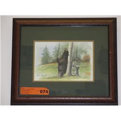 "Bear & Totem" by Sue Coleman - framed print