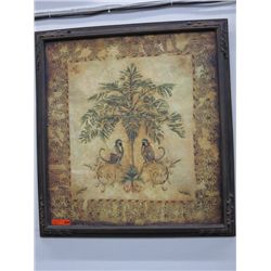 Large format - framed , monkeys & palm tree