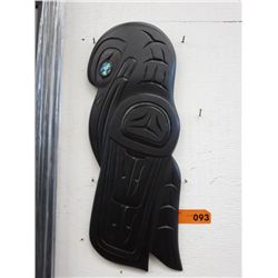 Carved raven wall plaque