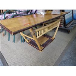 Hand carved Canadian pine console table