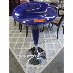 Chrome and plastic purple chair