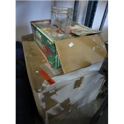 Large box containing new canning jars