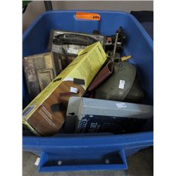 Blue tote with tools