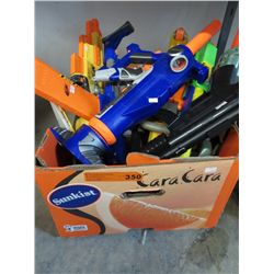 Large box of Nerf guns & Nerf canons